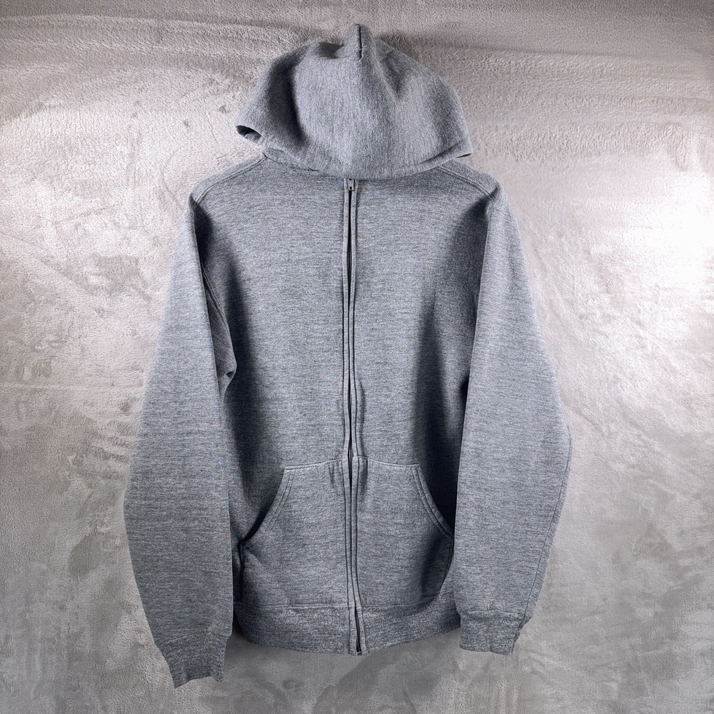 Vintage‎ Russell Athletic Full Zip Hoodie Mens Size Medium Gray USA 80s Blank